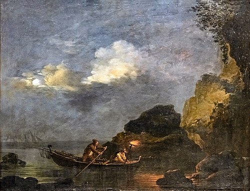 Pêche au flambeau, 1776, Jean-Baptiste Tierce
