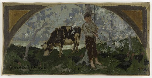 Esquisse pour la salle à manger de l'Hôtel de Ville : La viande de veau, La volaille, 1893, Georges Jules Bertrand