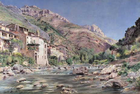 La Roya au village de Fontan, 1902, Cyrille Besset