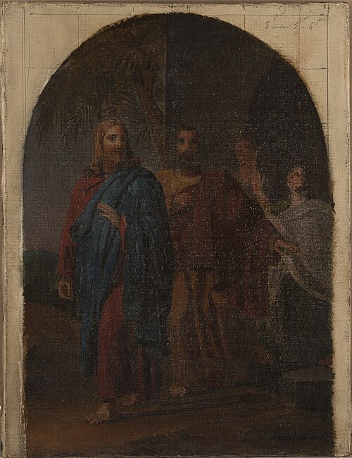Esquisse pour l'église Saint-Philippe-du-Roule : "Saint Philippe quittant sa famille pour suivre Jés, 1826, Pierre-Louis Delaval