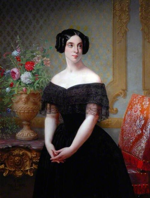 Portrait of a Lady in Black, 1845, Pierre-Louis Delaval