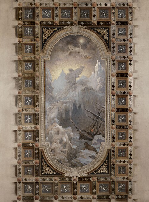 Esquisse pour le salon d'entrée Nord de l'Hôtel de Ville : L'Aurore boréale (plafond), 1892, Henri-Camille Danger