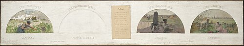 Esquisse pour la salle à manger de l'Hôtel de Ville de Paris : Les productions locales - La terre, l, 1891, Paul-Louis Delance