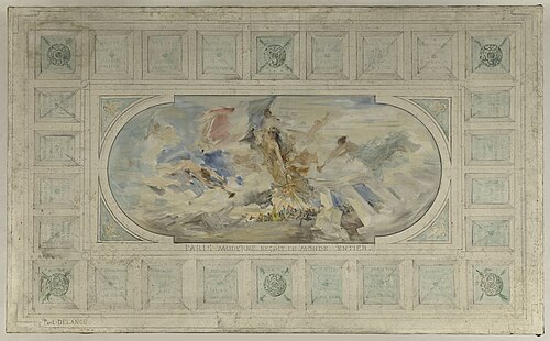 Esquisse pour le salon d'entrée de l'Hôtel de Ville : Paris moderne reçoit le monde entier, 1892, Paul-Louis Delance