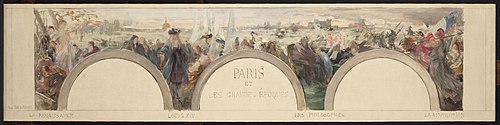 Esquisse pour le salon d'entrée de l'Hôtel de ville de Paris : Paris et les grandes époques, 1892, Paul-Louis Delance