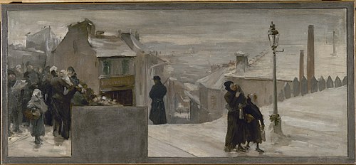 Esquisse pour le cabinet du préfet de l'Hôtel de Ville de Paris : La Famine, 1889, Paul-Louis Delance