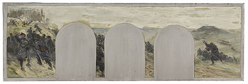 Esquisse pour le cabinet du préfet de l'Hôtel de Ville de Paris : La défense extérieure, 1870, 1889, Paul-Louis Delance