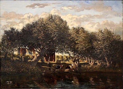 Paysage avec lavandières, , Prosper Grésy