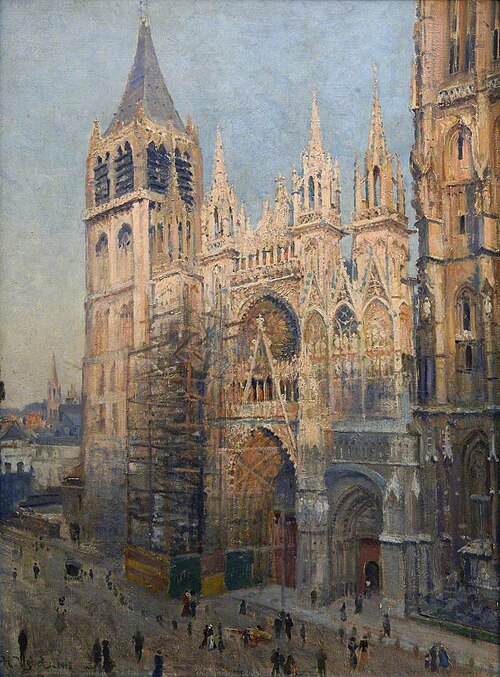 West Front of Rouen Cathedral at Sunset, 1903, Henri Vignet