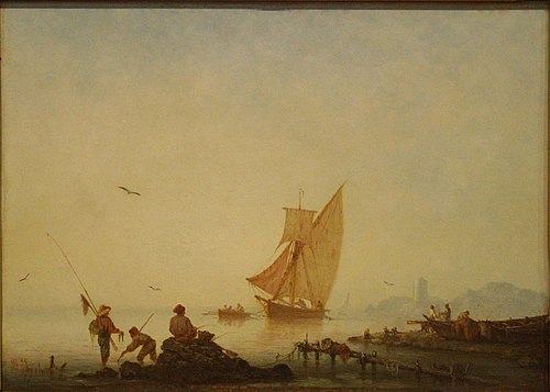 Soir de calme, bord de la Méditerranée, 1877, Joseph Suchet