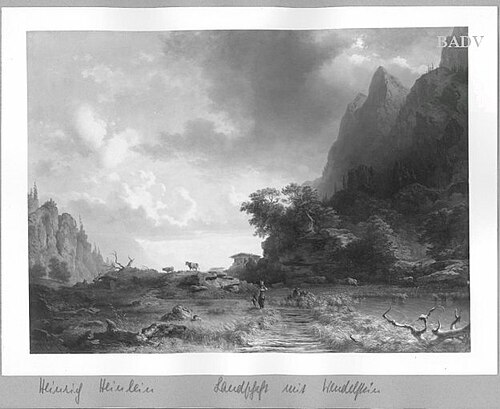Landschaft mit Wendelstein, 1836, Heinrich Heinlein