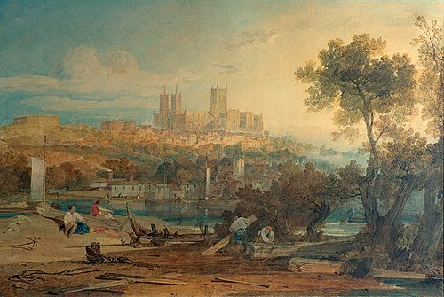 Lincoln Cathedral from the Holmes, 1802, Joseph Mallord William Turner