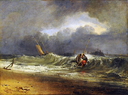 Fishermen upon a Lee Shore in Squally Weather, 1802, Joseph Mallord William Turner