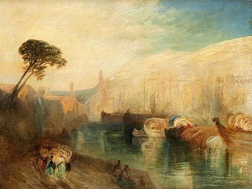Italian Scene with Boats and Figures, , J. M. W. Turner