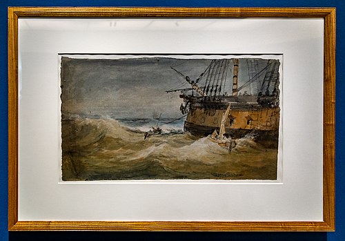 Small Boats beside a Man-o’-War, 1796, Joseph Mallord William Turner