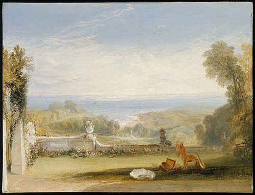 View from the Terrace of a Villa at Niton, Isle of Wight, from Sketches by a Lady, 1826, J. M. W. Turner
