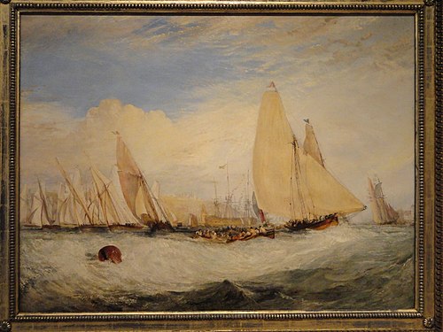 East Cowes Castle, the Seat of J. Nash, Esq., the Regatta Beating to Windward, 1828, J. M. W. Turner