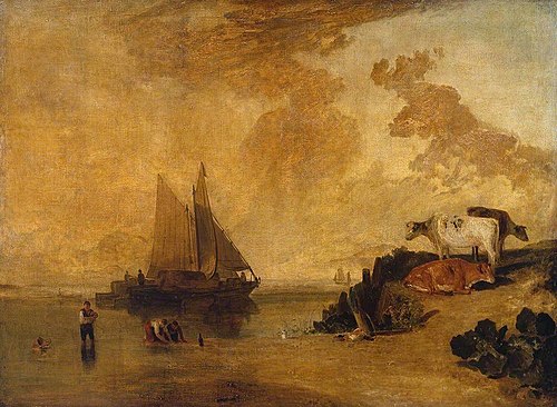 River Scene with Cattle, 1810, J. M. W. Turner