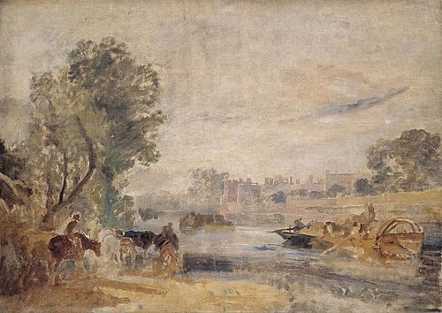 Hampton Court from the Thames, 1806, J. M. W. Turner