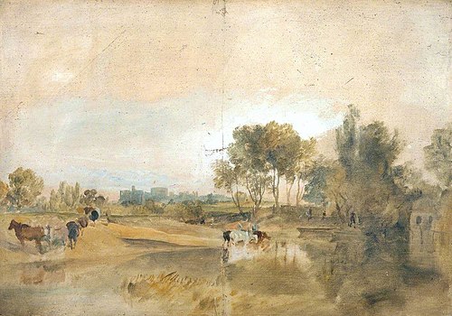 A Thames Backwater with Windsor Castle in the Distance, 1805, J. M. W. Turner