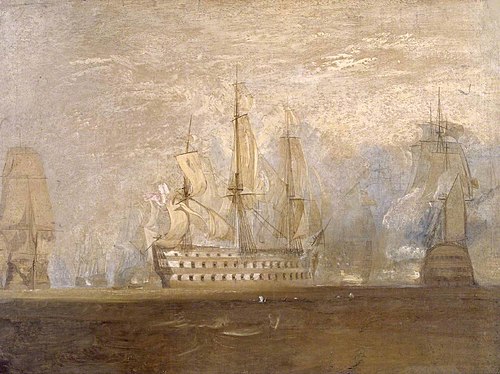 First Sketch for ‘The Battle of Trafalgar’, 1823, J. M. W. Turner