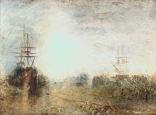 Whalers (Boiling Blubber) Entangled in Flaw Ice, Endeavouring to Extricate Themselves, 1846, J. M. W. Turner