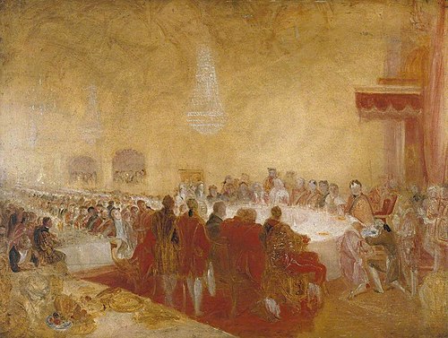 George IV at the Provost’s Banquet in the Parliament House, Edinburgh, 1822, J. M. W. Turner