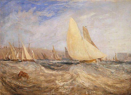 Sketch for ‘East Cowes Castle, the Regatta Beating to Windward’ No. 2, 1827, J. M. W. Turner