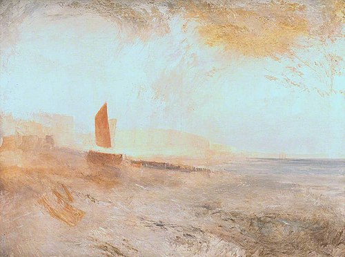 Brighton Beach, with the Chain Pier in the Distance, from the West, 1835, J. M. W. Turner