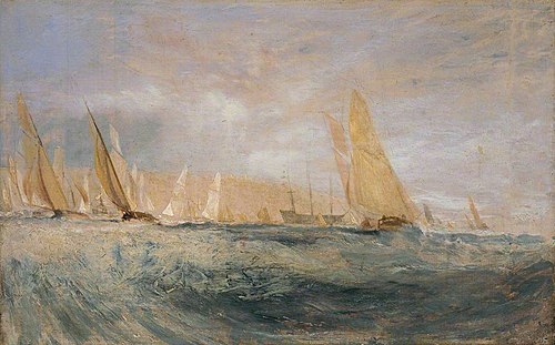 Sketch for ‘East Cowes Castle, the Regatta Beating to Windward’ No. 3, 1827, J. M. W. Turner