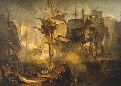 The Battle of Trafalgar, as Seen from the Mizen Starboard Shrouds of the Victory, 1807, J. M. W. Turner