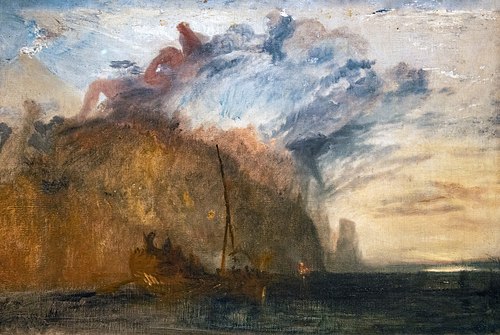 Sketch for ‘Ulysses Deriding Polyphemus’, 1827, Joseph Mallord William Turner