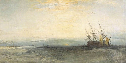A Ship Aground, Yarmouth; Sample Study, 1827, Joseph Mallord William Turner