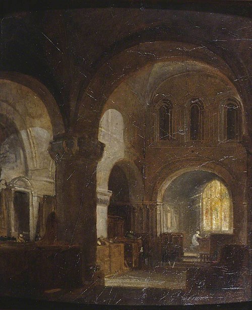 Interior of a Romanesque Church, 1797, Joseph Mallord William Turner