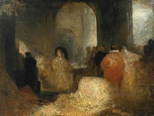 Dinner in a Great Room with Figures in Costume, 1832, Joseph Mallord William Turner