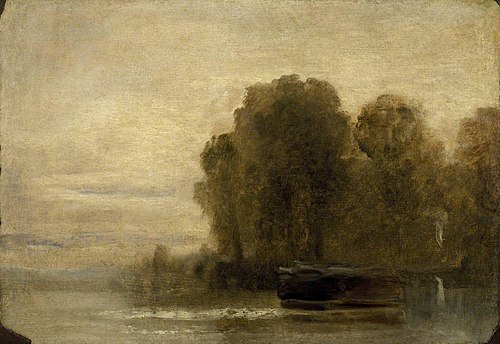 Lake or River with Trees on the Right, 1827, Joseph Mallord William Turner