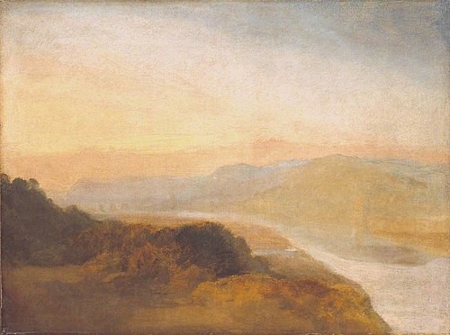 Valley with a Distant Bridge and Tower, 1825, Joseph Mallord William Turner
