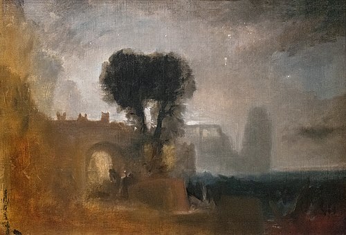 Archway with Trees by the Sea; Sketch for ‘The Parting of Hero and Leander’, 1827, Joseph Mallord William Turner