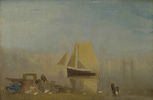 A Sail Boat at Rouen, 1827, Joseph Mallord William Turner