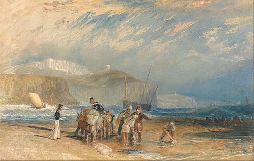 Folkestone Harbour and Coast to Dover, 1829, J. M. W. Turner