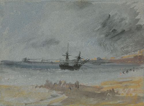 Ship Aground Brighton, 1830, J. M. W. Turner
