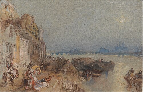 Tours- Sunset- Looking Backwards, 1850, J. M. W. Turner