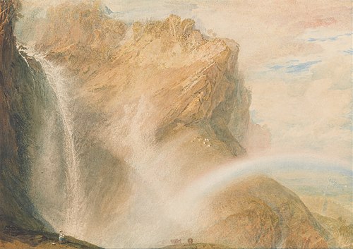 Upper Fall of the Reichenbach- Rainbow, 1810, J. M. W. Turner