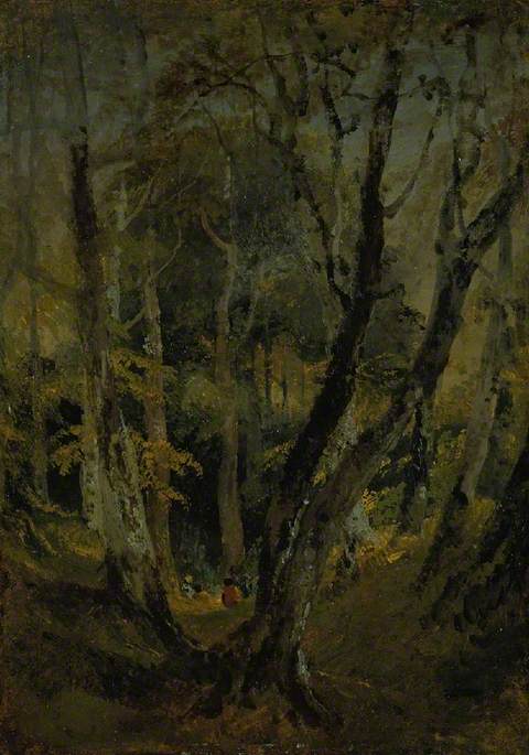 A Beech Wood with Gypsies seated in the Distance, 1800, J. M. W. Turner