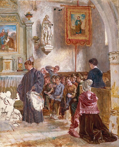 Catéchisme dans une église, , Auguste Dutuit