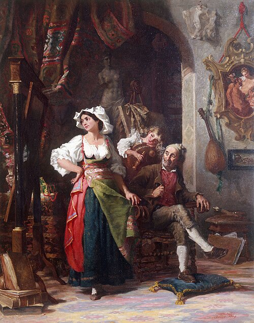 Modèles dans un atelier, pendant l'absence du peintre, 1869, Auguste Dutuit