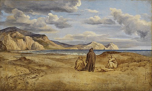 Meeresküste am Kap Orlando in Sizilien, 1820, Heinrich Reinhold