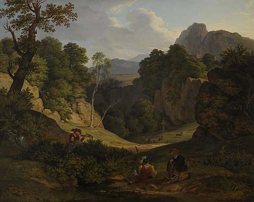 Landscape with Hunters, 1817, Heinrich Reinhold