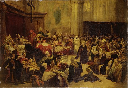 Galileo Galilei vor dem Konzil der Dominikaner, 1852, Friedrich Karl Hausmann