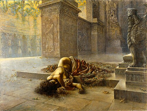 Semiramide muore sulla tomba di Nino, 1893, Augusto Valli
